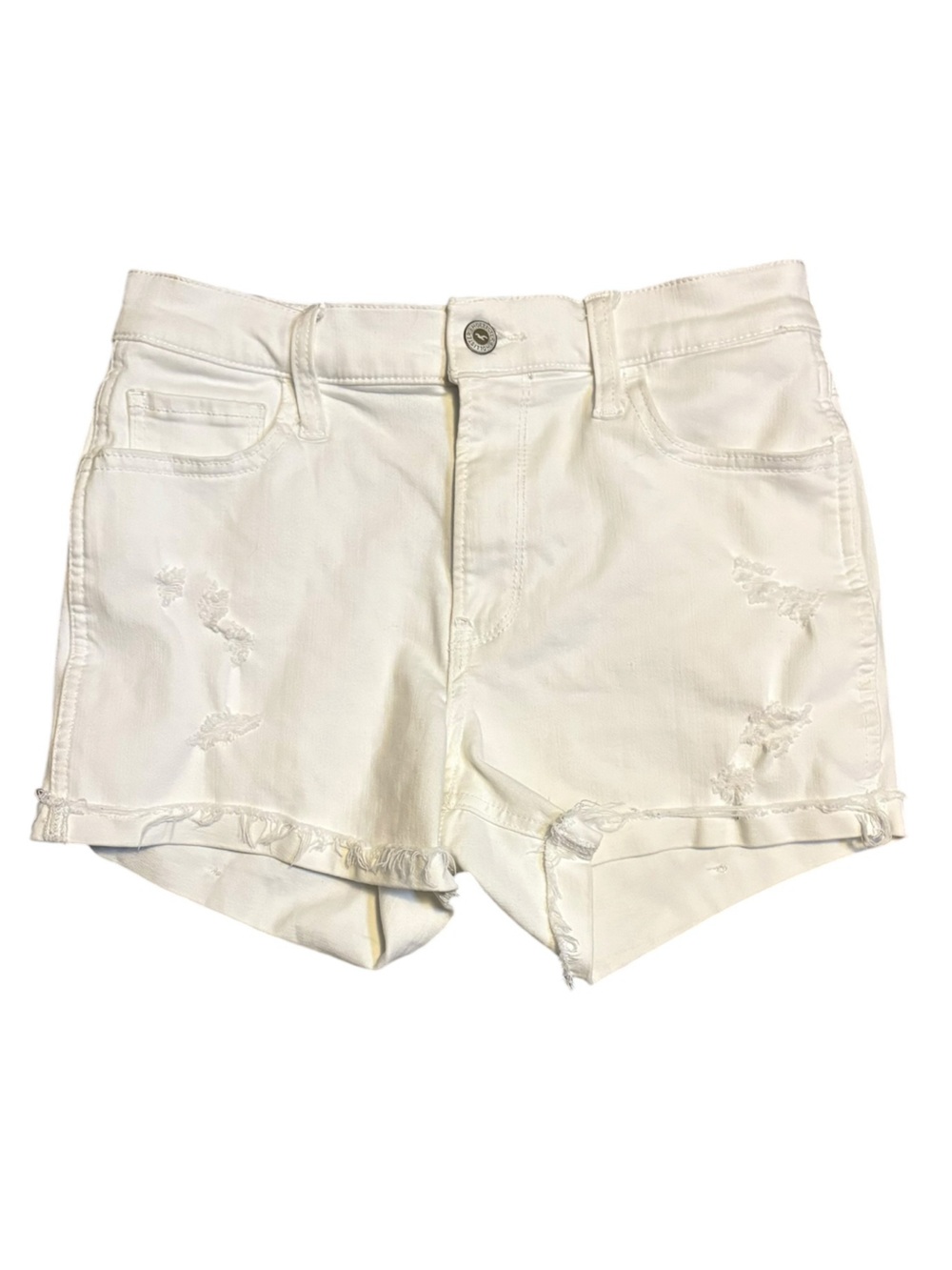 Hollister High-Rise Short Shorts White Distressed Denim Size 3